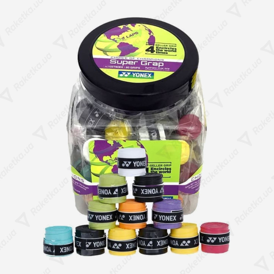 Yonex AC102-60 Super Grap Overgrip Bucket Pack 60pcs - купить в